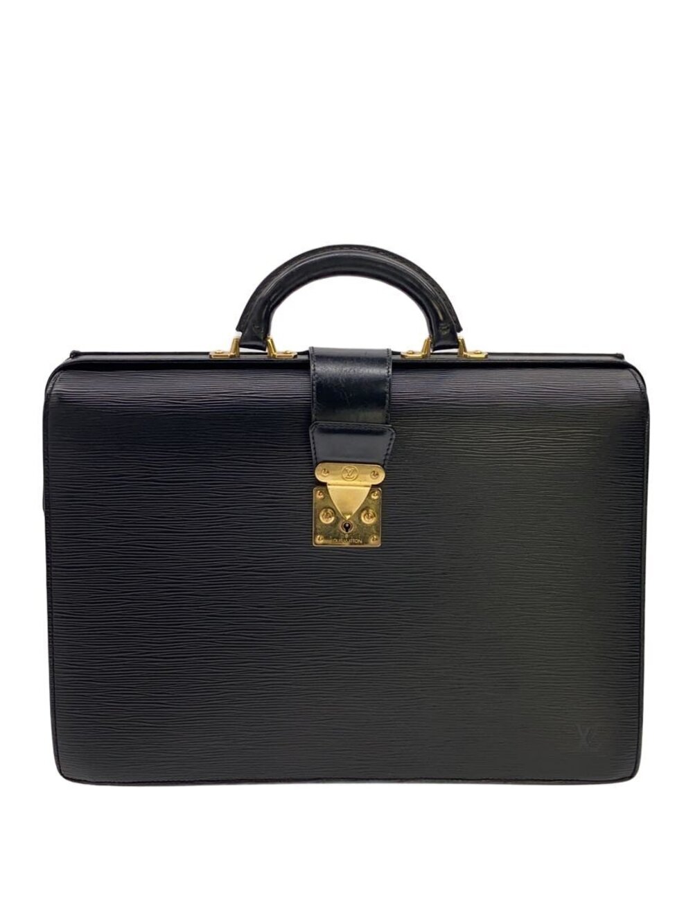 LOUIS VUITTON Serviette Fermoire Epi Leather Black